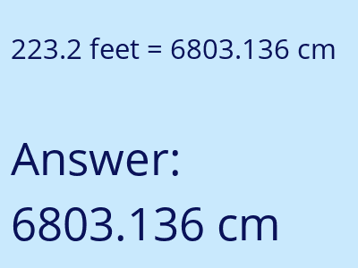 223.2 feet in cm image