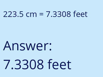 223.5 cm in feet image