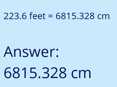 223.6 feet in cm image
