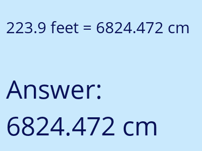 223.9 feet in cm image