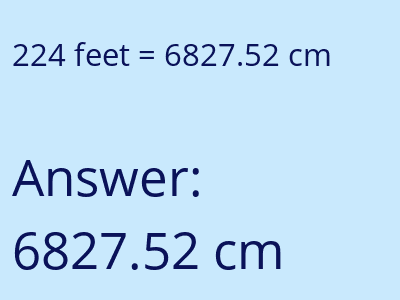 224 feet in cm image