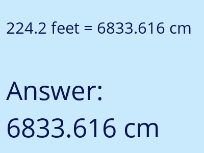 224.2 feet in cm image
