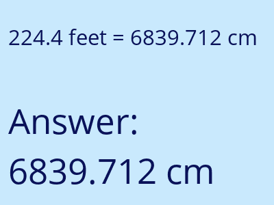 224.4 feet in cm image