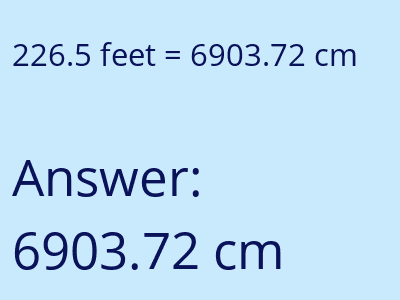 226.5 feet in cm image