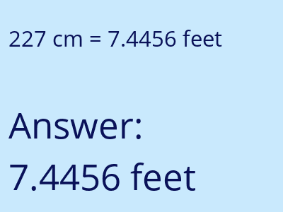 227 cm in feet image