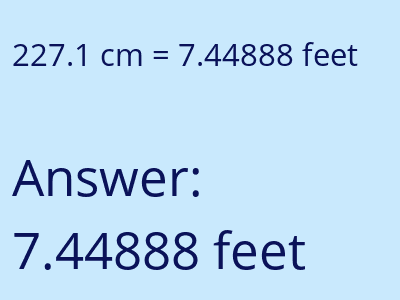 227.1 cm in feet image