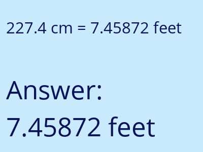 227.4 cm in feet image