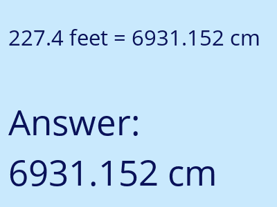 227.4 feet in cm image