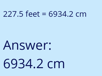 227.5 feet in cm image