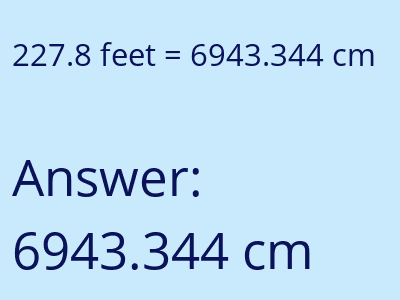 227.8 feet in cm image