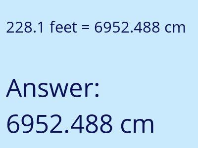 228.1 feet in cm image