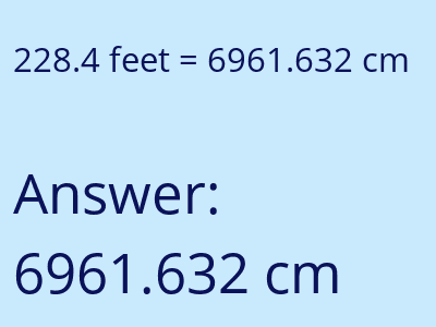 228.4 feet in cm image