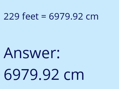 229 feet in cm image