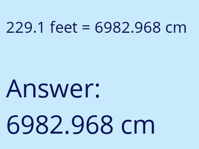229.1 feet in cm image