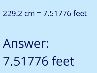 229.2 cm in feet image