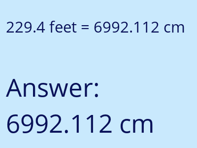 229.4 feet in cm image