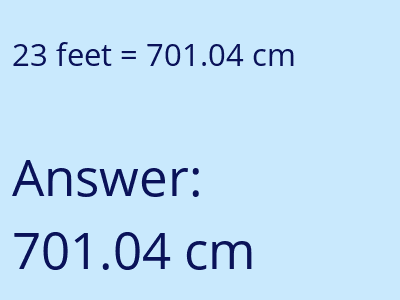 23 feet in cm image