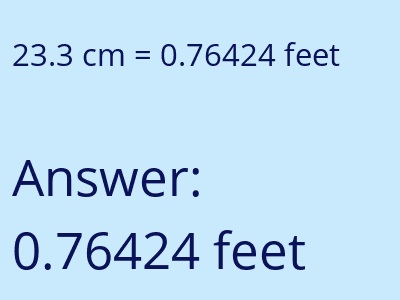23.3 cm in feet image