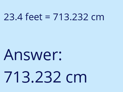 23.4 feet in cm image