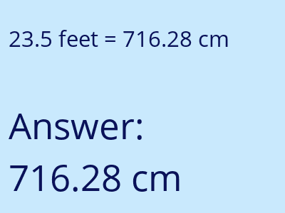 23.5 feet in cm image