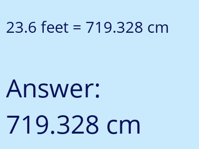 23.6 feet in cm image