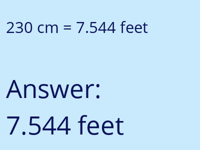 230 cm in feet image