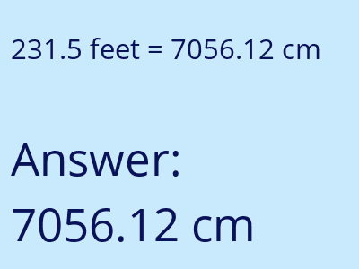 231.5 feet in cm image