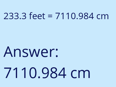 233.3 feet in cm image