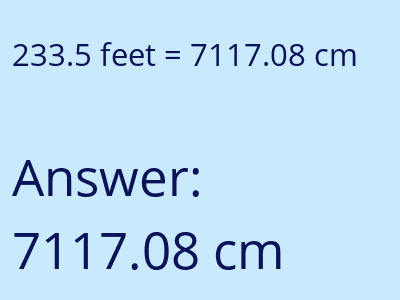 233.5 feet in cm image