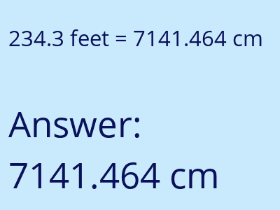 234.3 feet in cm image