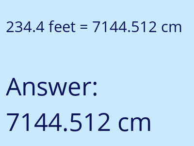 234.4 feet in cm image