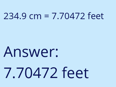 234.9 cm in feet image