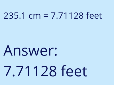 235.1 cm in feet image