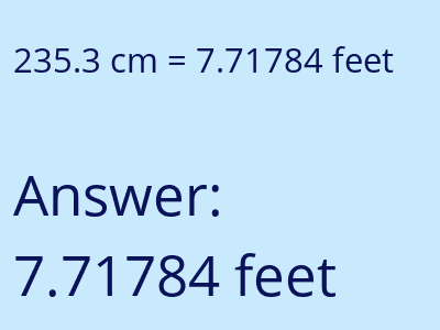 235.3 cm in feet image
