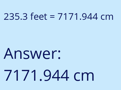 235.3 feet in cm image