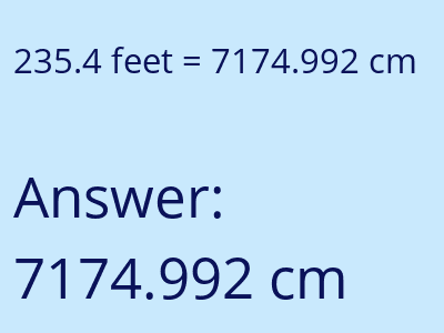 235.4 feet in cm image