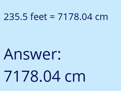 235.5 feet in cm image