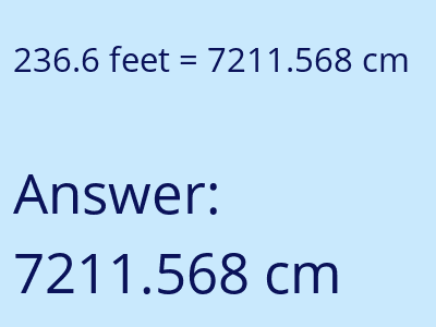 236.6 feet in cm image