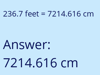 236.7 feet in cm image