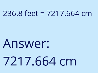236.8 feet in cm image