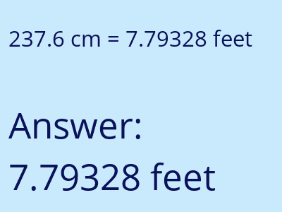 237.6 cm in feet image
