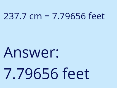 237.7 cm in feet image