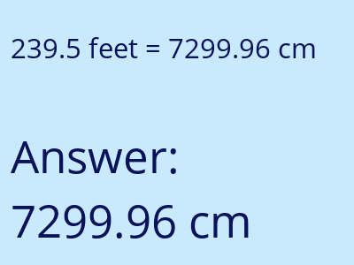 239.5 feet in cm image