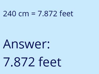 240 cm in feet image