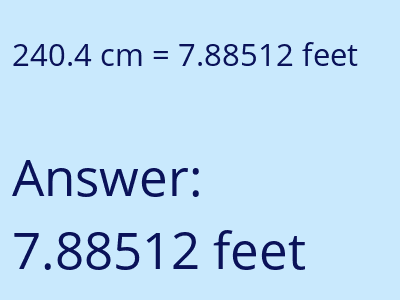 240.4 cm in feet image