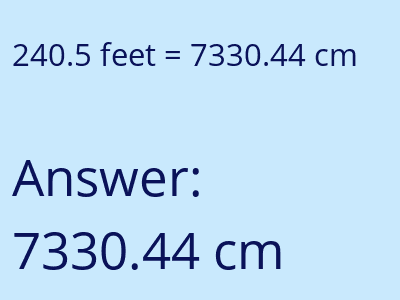 240.5 feet in cm image