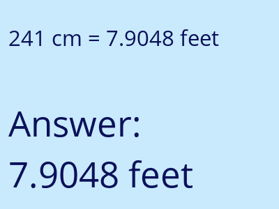 241 cm in feet image