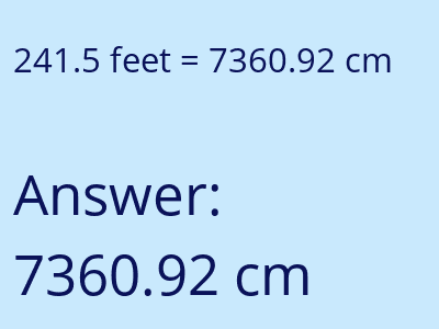 241.5 feet in cm image