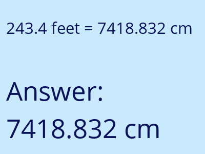243.4 feet in cm image