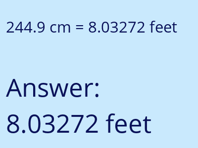244.9 cm in feet image